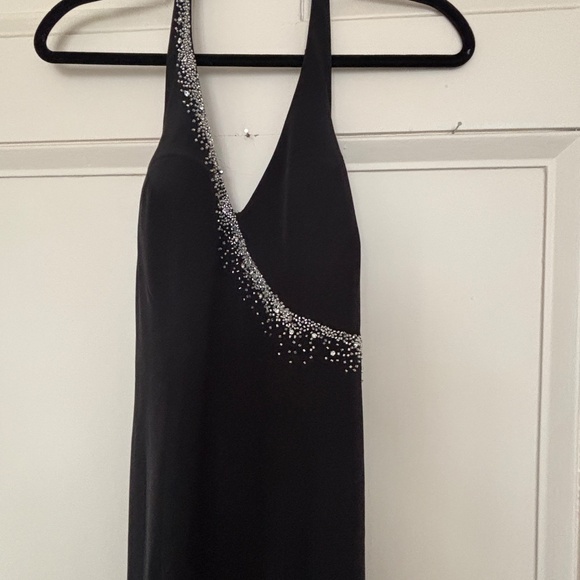 Vintage Black Long Crystal Embellished Evening Gown - Perfect for the Holidays - Picture 3 of 9